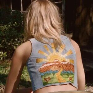 Stoned Immaculate "Let the Sunshine In" Embroidered Vest w/ original tags Size S